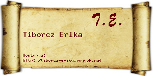 Tiborcz Erika névjegykártya